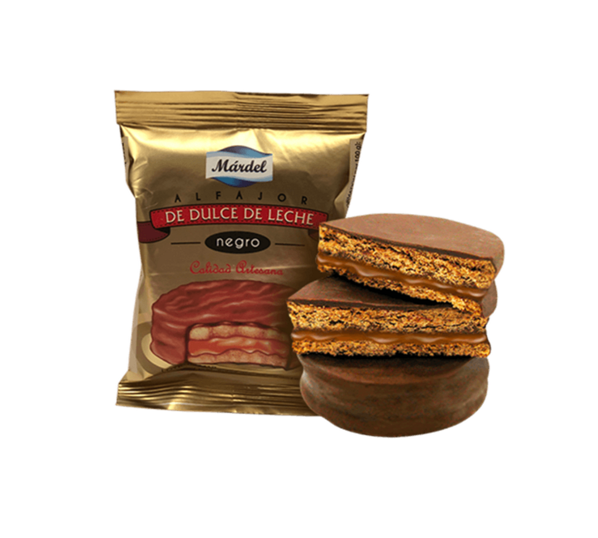Alfajor de dulce de leche Negro 50 gr - MARDEL