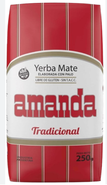 Yerba Mate tradicional con palo 250 gr - AMANDA