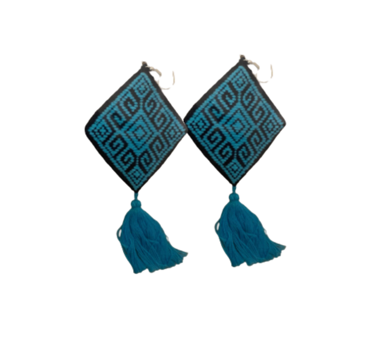 Aretes Bordados Azules