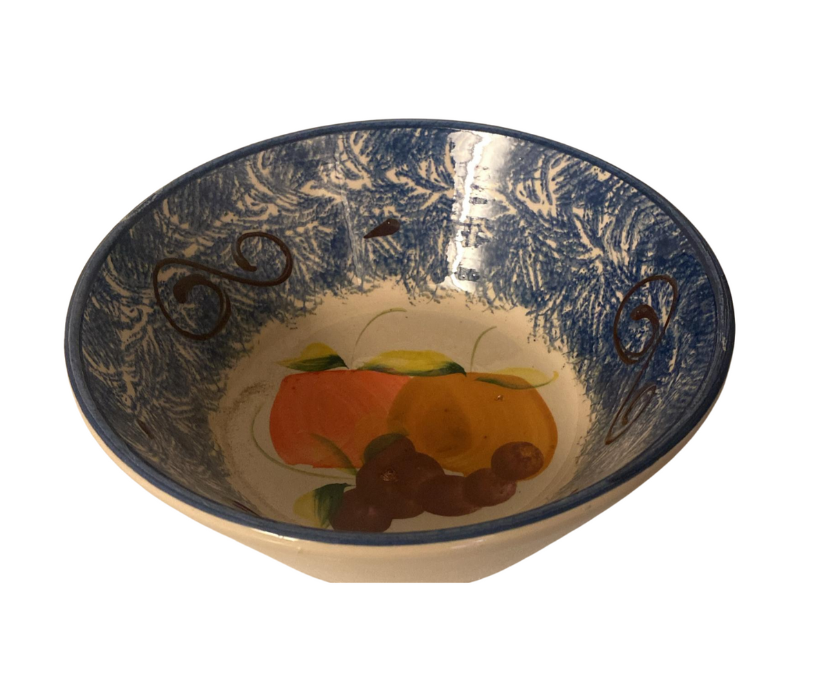 Plato Pozolero Frutas Azul de Cerámica 20cm