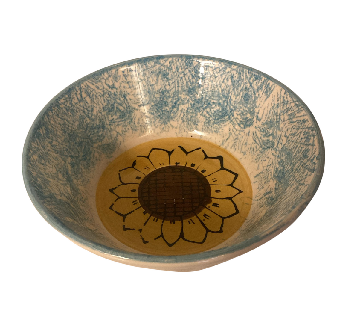 Plato Pozolero Girasol Azul de Cerámica 20cm