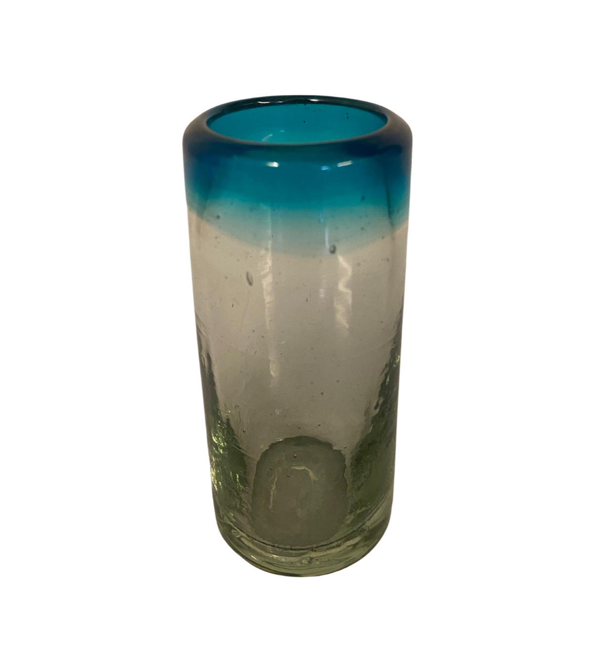 Shot Tequilero vidrio soplado orilla Turquesa (Pieza)