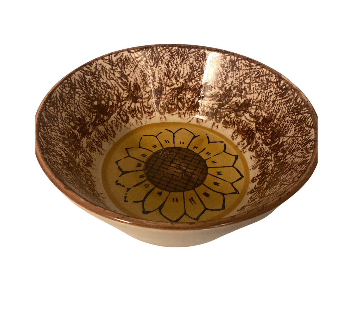 Plato Pozolero Girasol Café de Cerámica 20cm