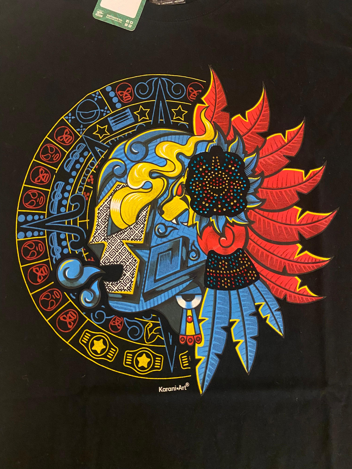 T-Shirt - Camiseta Calendario azteca luchadores (M)