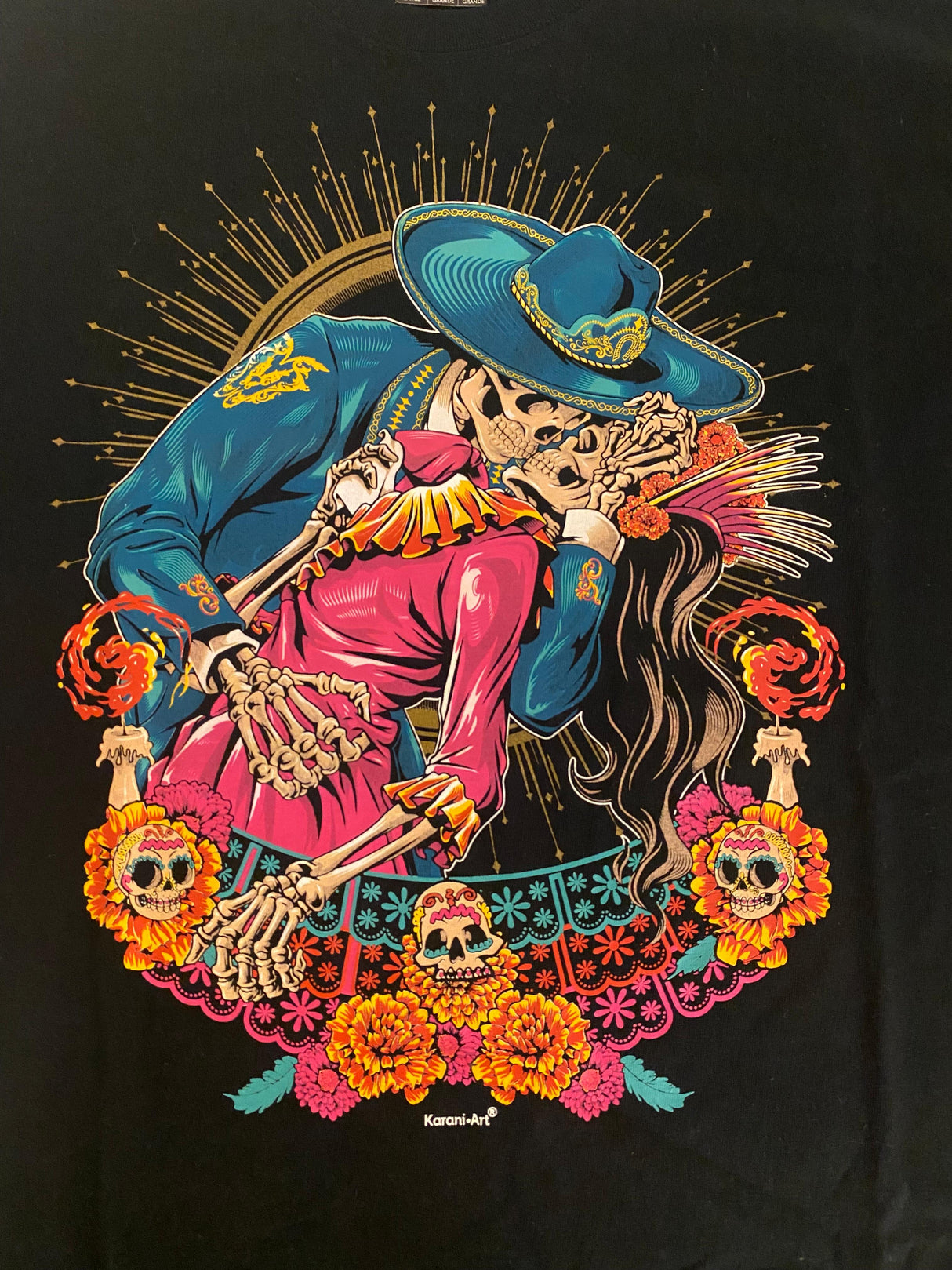*T-Shirt - Camiseta Catrina y charro (G)