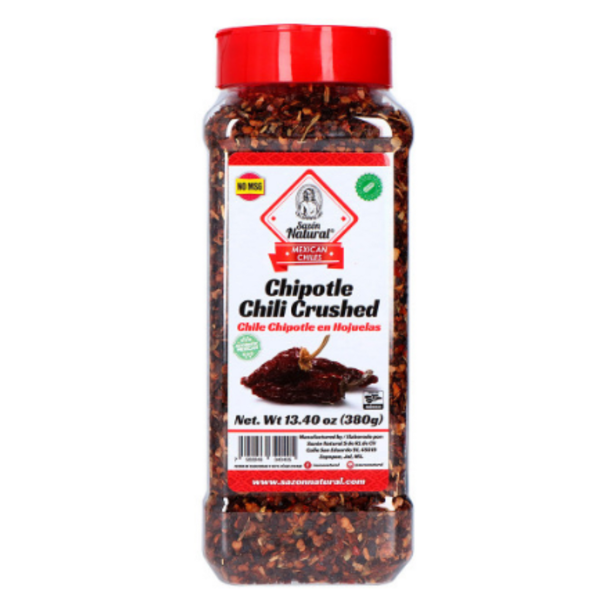 Chile Chipotle en Hojuelas 380 gr SAZON NATURAL