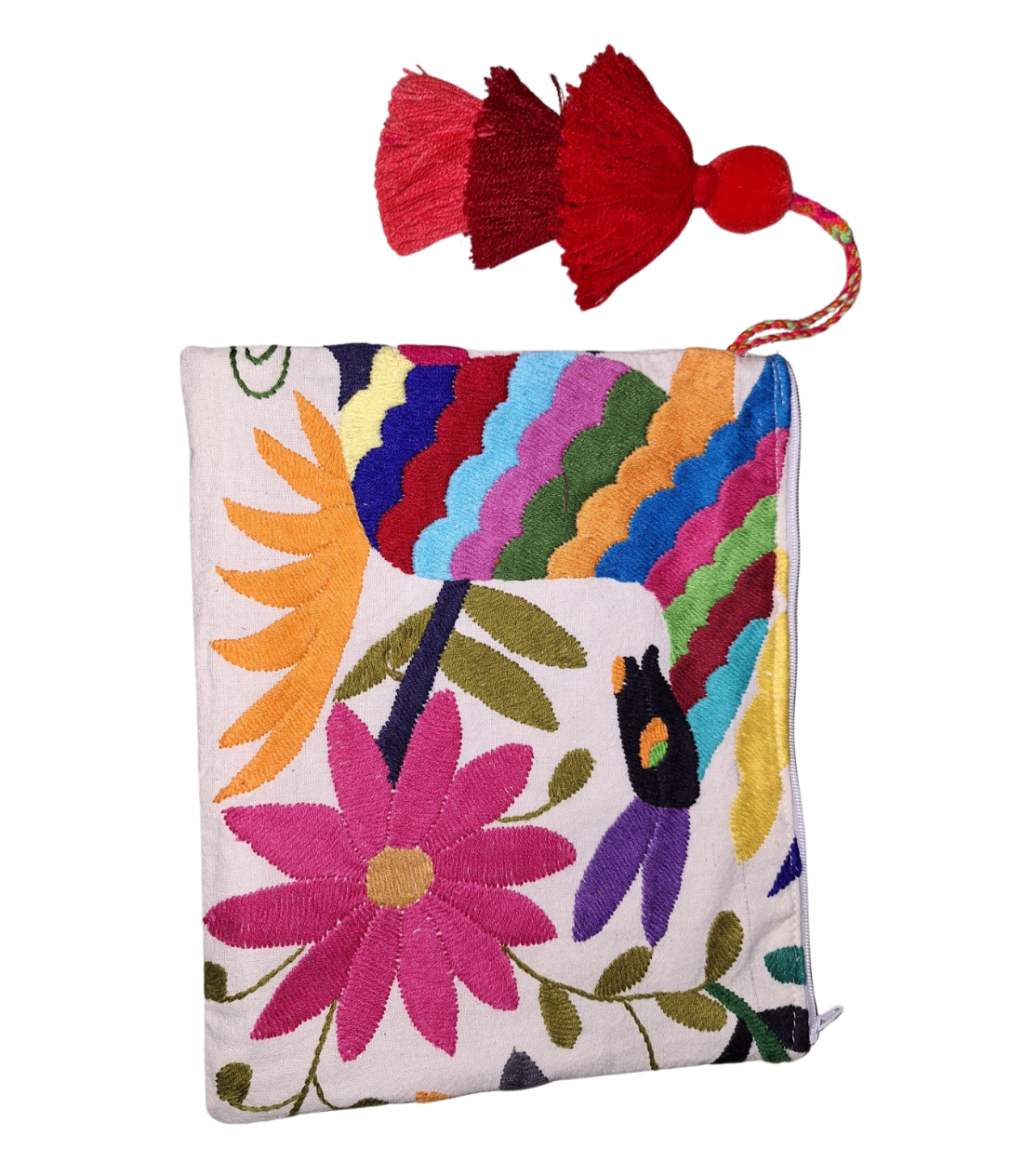 Cosmetiquera / Bolsa bordada a mano - Bordados de Tenangos