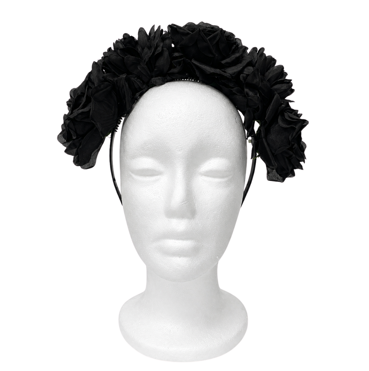 Diadema de flores negras Catrina - Día de Muertos