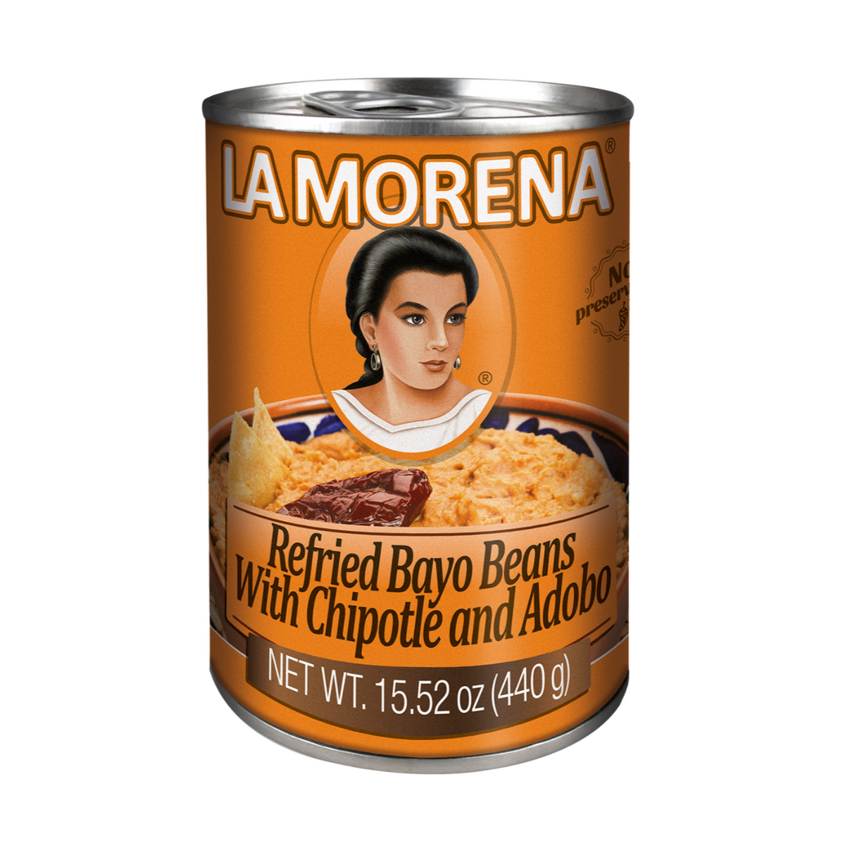 Frijoles Bayos Refritos con Chipotle 440g - LA MORENA