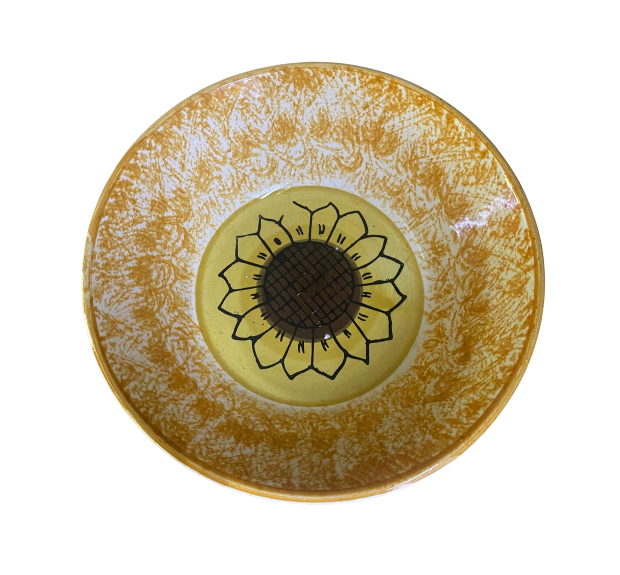 Plato Pozolero Girasol Amarillo de Cerámica 20cm