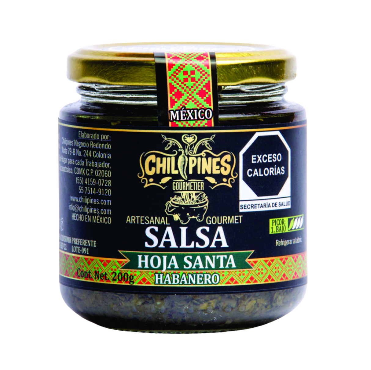 Salsa con Hoja Santa & Habanero 200g Chilipines