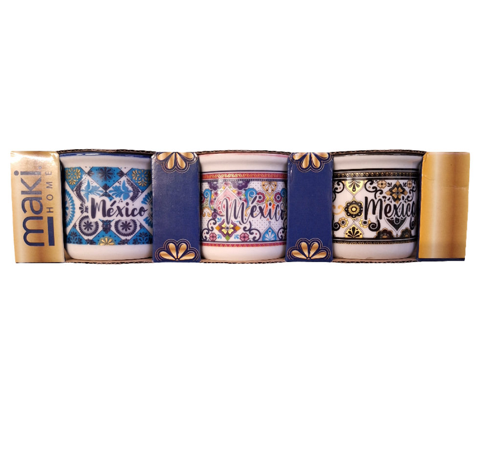 Shot Tequileros Talavera Colores Porcelana - MAKI