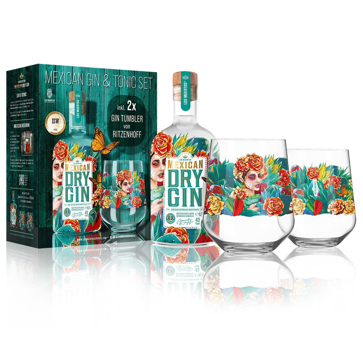 SET - DRY GIN 700 ml - LOS MUERTOS
