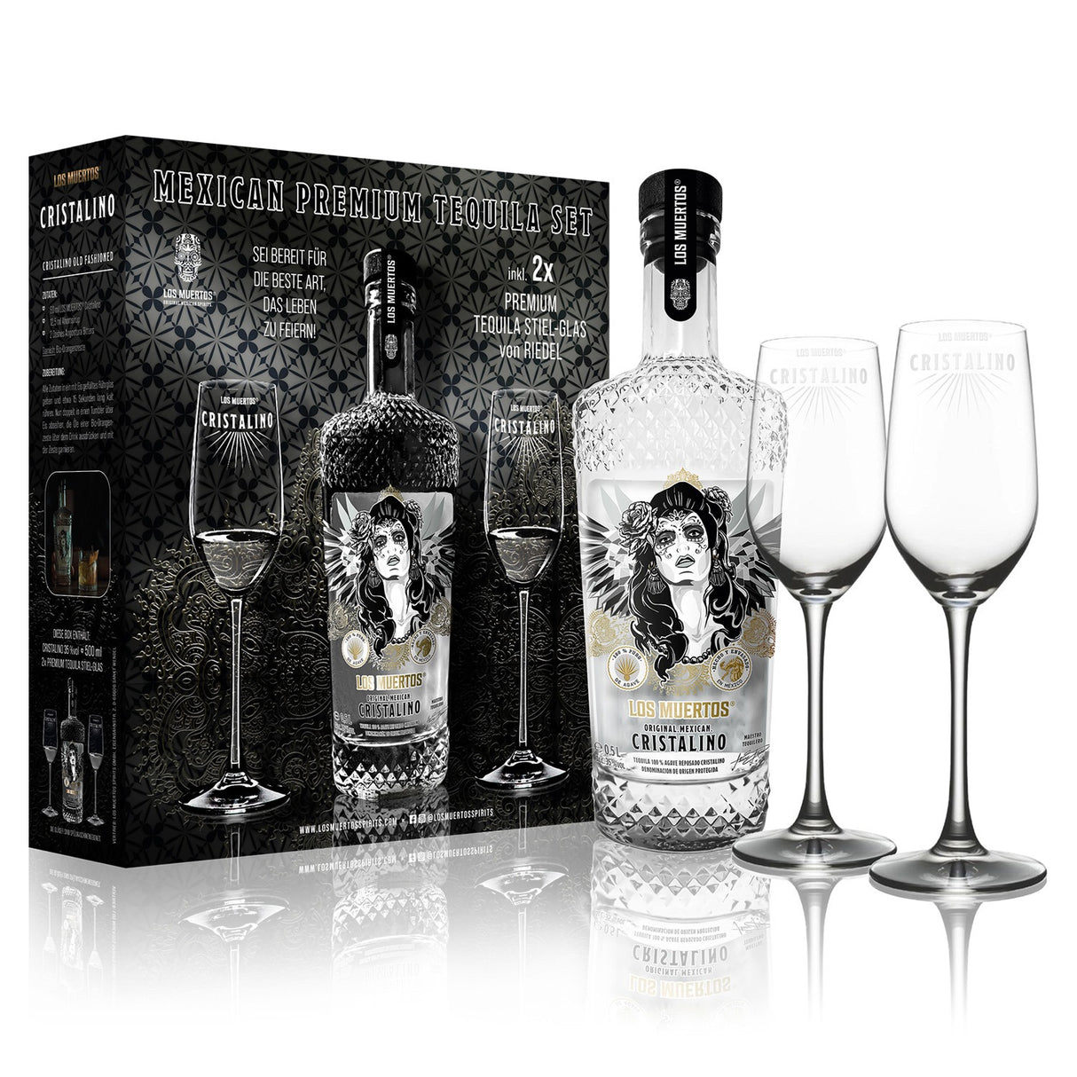 SET - Tequila Reposado Cristalino 500 ml - LOS MUERTOS