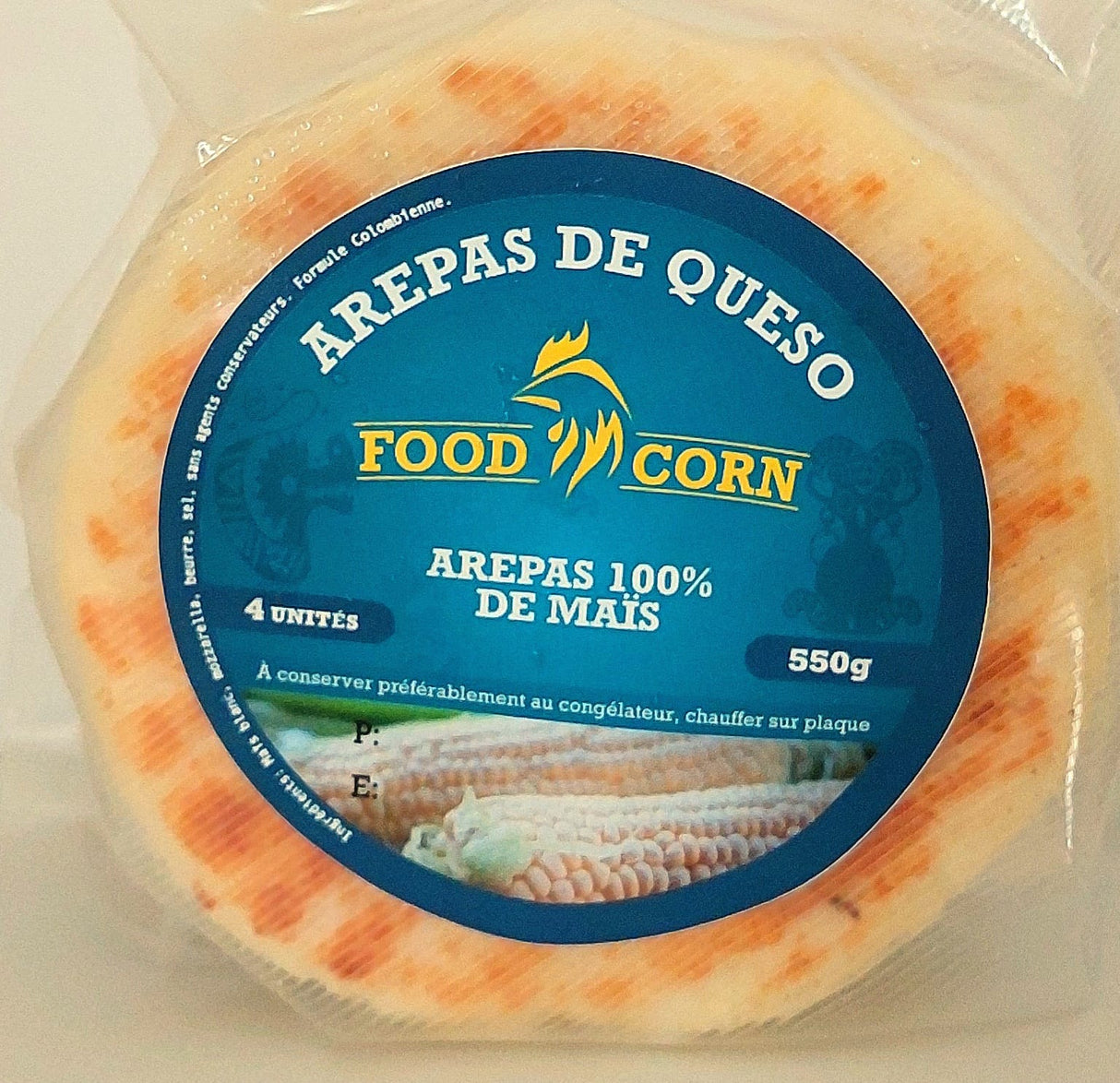 Arepas de Maíz con Queso 4 piezas CORN FOOD