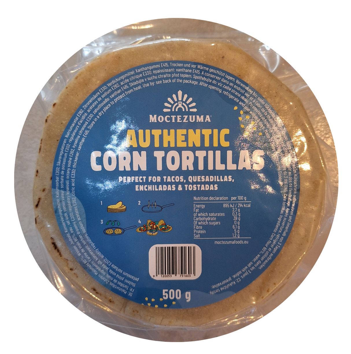 Tortilla TAQUERA AMBIENTE 12 cm 500 g MOCTEZUMA
