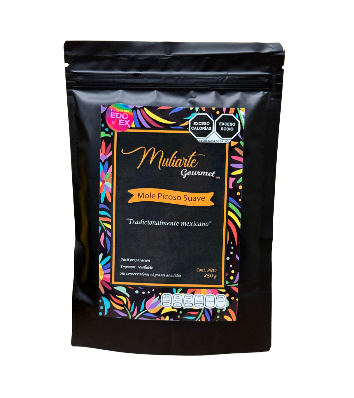 Mole Gourmet picoso Suave en Polvo 250g MULIARTE