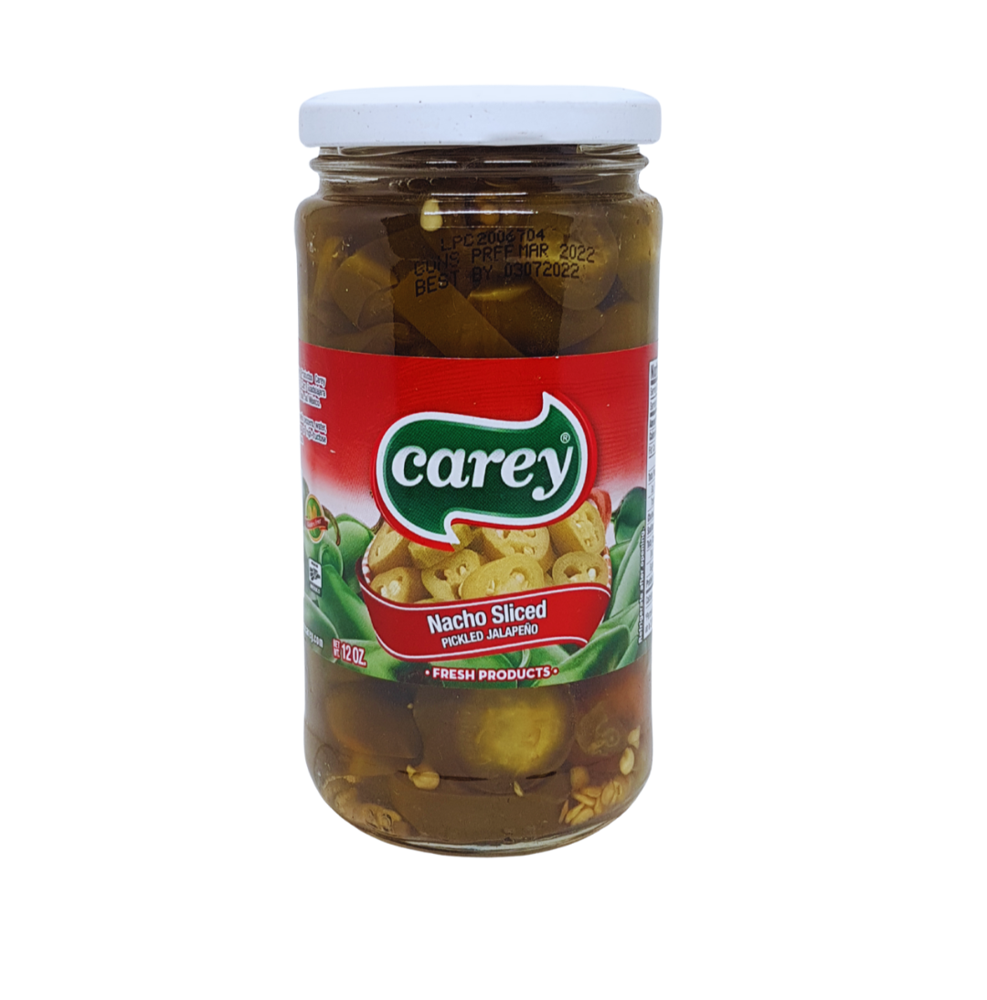 Chiles Jalapeños Nachos en Frasco 345g - CAREY