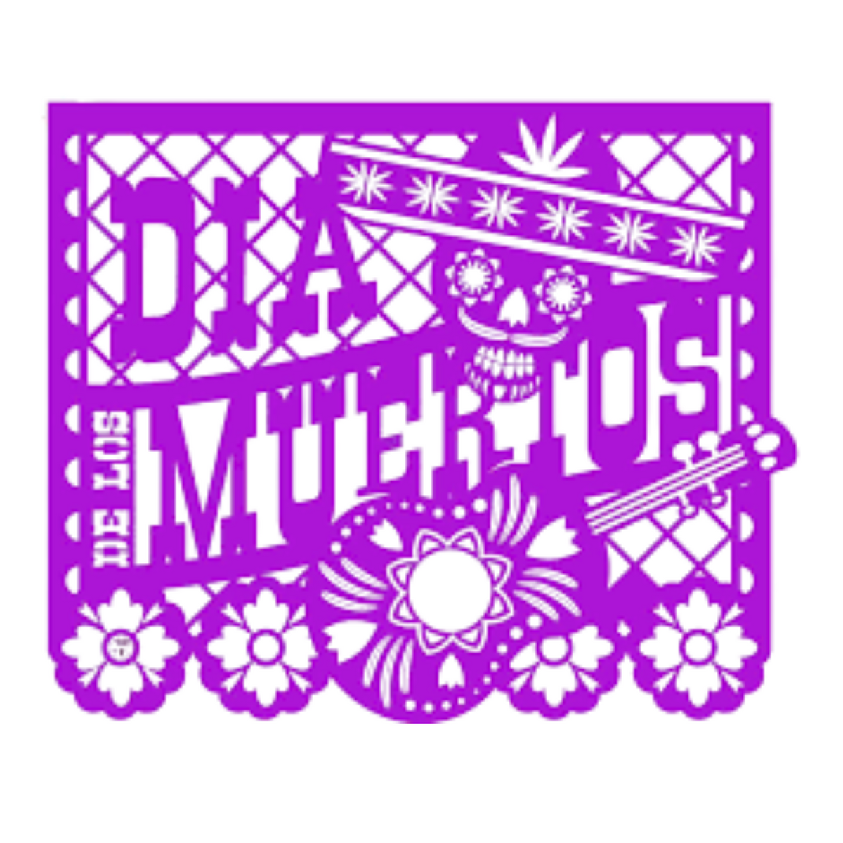 Papel Picado Fieltro Morado 36 x 30