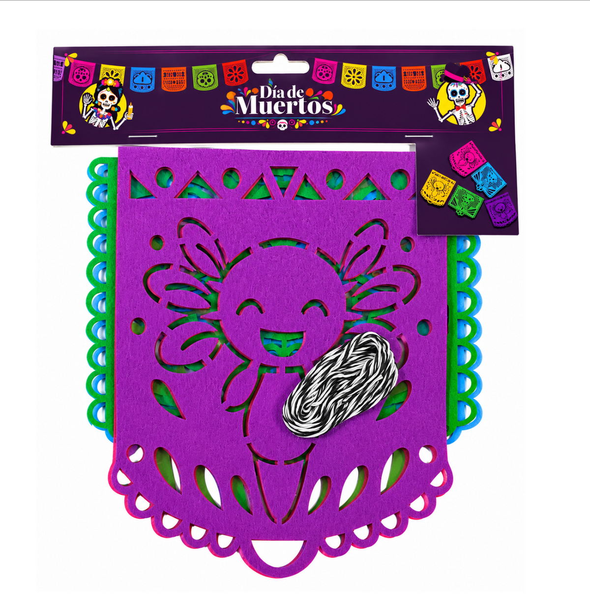 Guía de Fieltro colores de Ajolote DIA DE MUERTOS