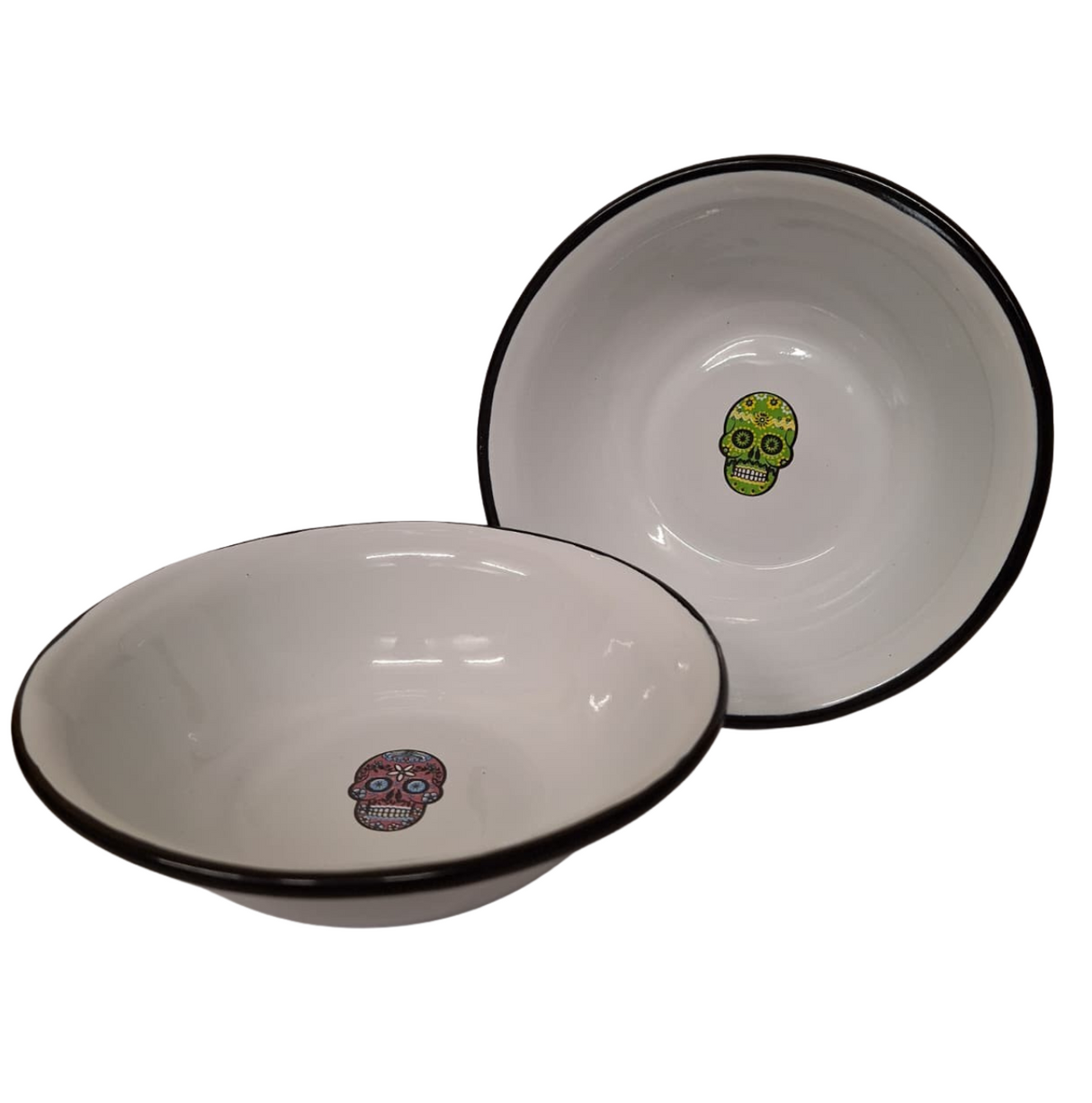 Plato Hondo Calavera Set de 4 Platos de Peltre