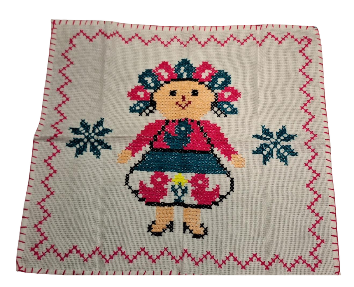 Servilleta para las tortillas bordada a mano - Muñeca Lele