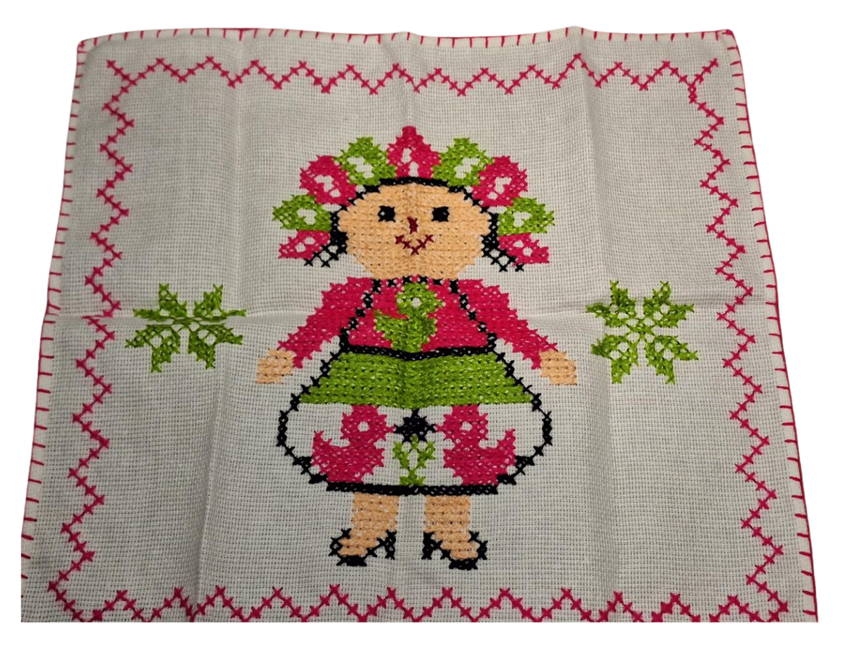 Servilleta para las tortillas bordada a mano - Muñeca Lele