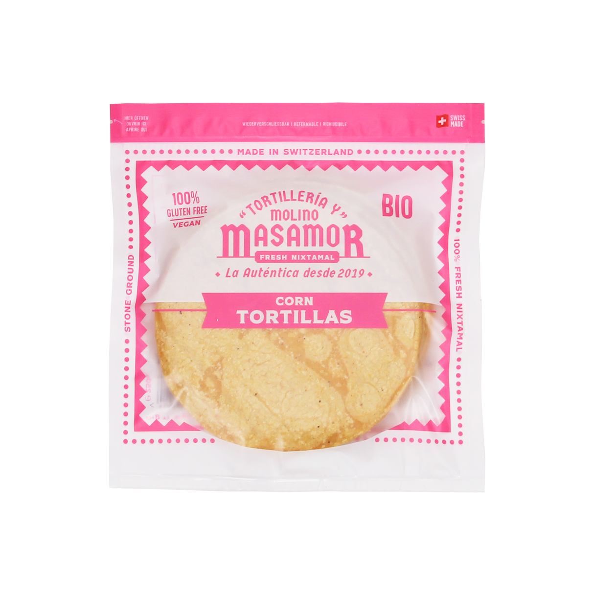 Tortillas BIO de Maíz Amarillo 500g 14 cm - MASAMOR