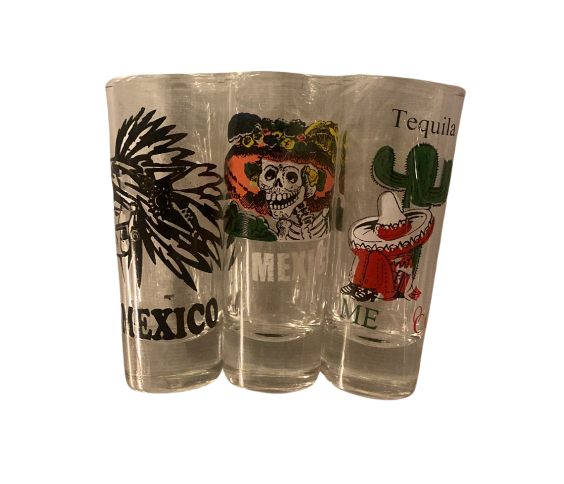 Set de 3 Tequileros con impresion de Serigráfica Varios Modelos