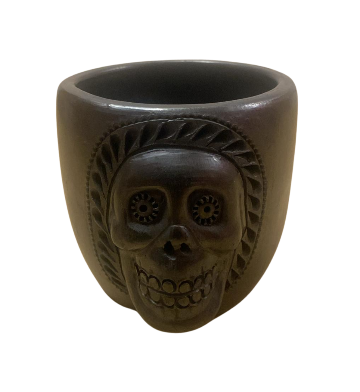 Vasos Calaveras Barro Negro