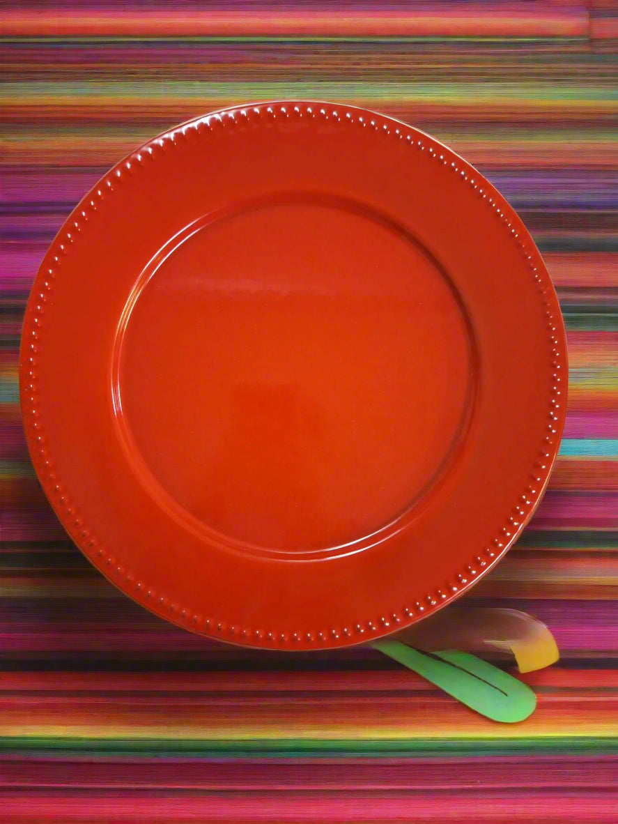 Plato Rojo Bajo Troquelado
