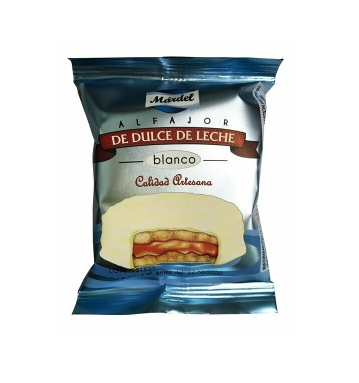 Alfajor de dulce de leche Blanco 50 gr - MARDEL