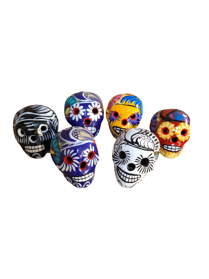 Craneo de Barro Mini - CALAVERA DE DIA DE MUERTOS