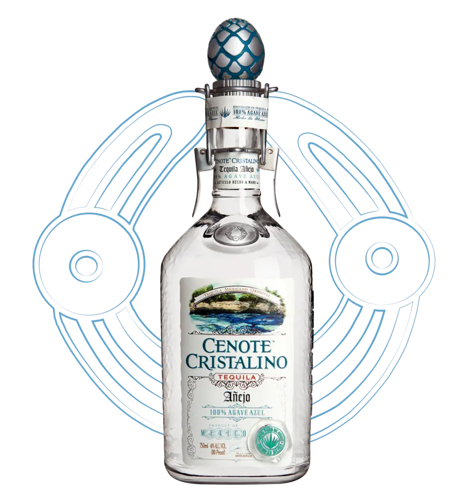 Tequila Anejo Cristalino Agave Azul 40% 70cl CENOTE