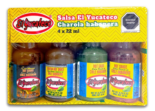 *Salsa de Chile Habanero Charola c/4 x 22 ml - EL YUCATECO
