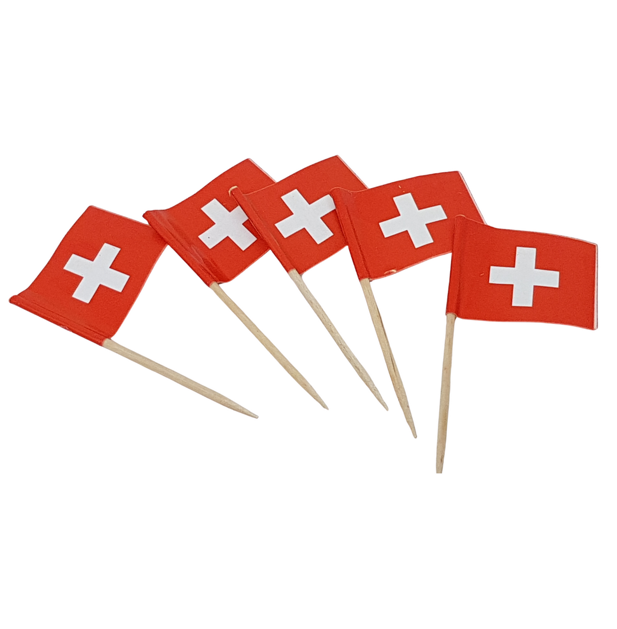 Palillos BANDERA de Suiza 50 piezas