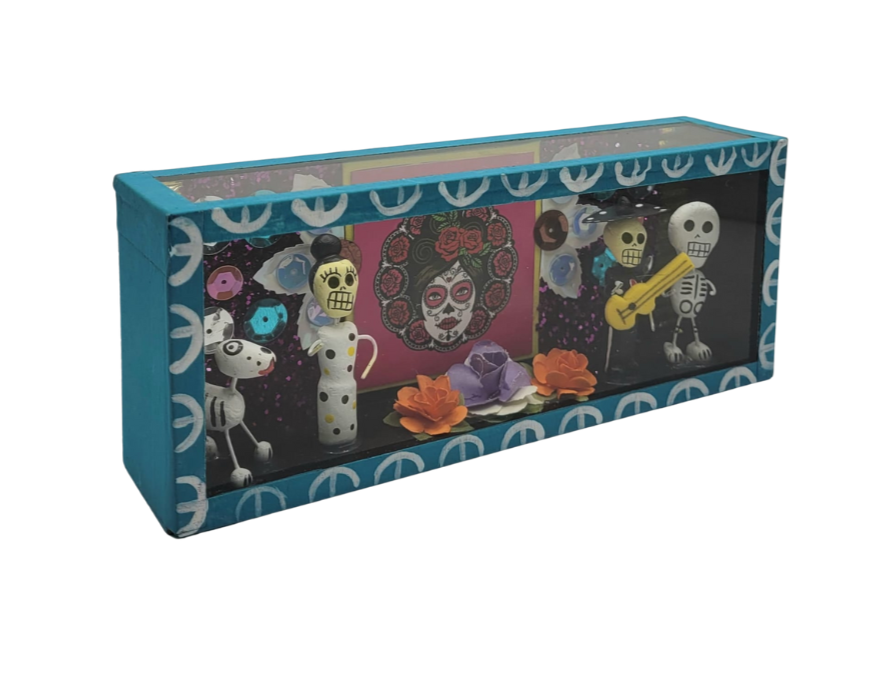 Retablo de DIA DE MUERTOS Rectangular 15.7 x 6.25 cm