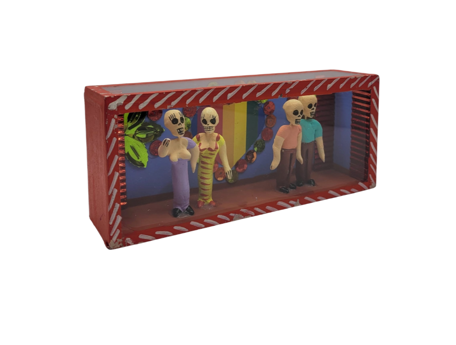 Retablo de DIA DE MUERTOS Rectangular 15.7 x 6.25 cm