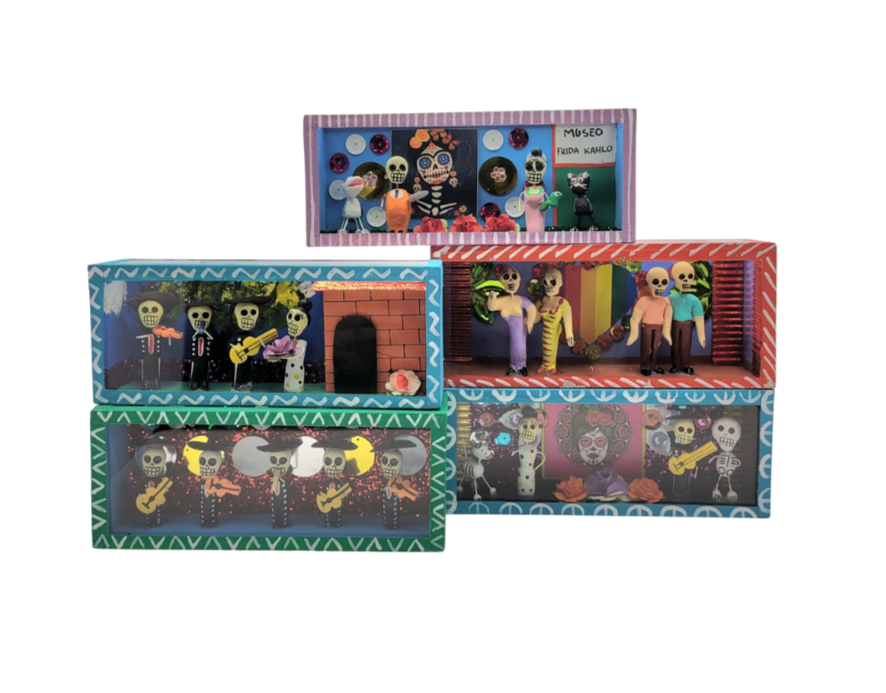 Retablo de DIA DE MUERTOS Rectangular 15.7 x 6.25 cm