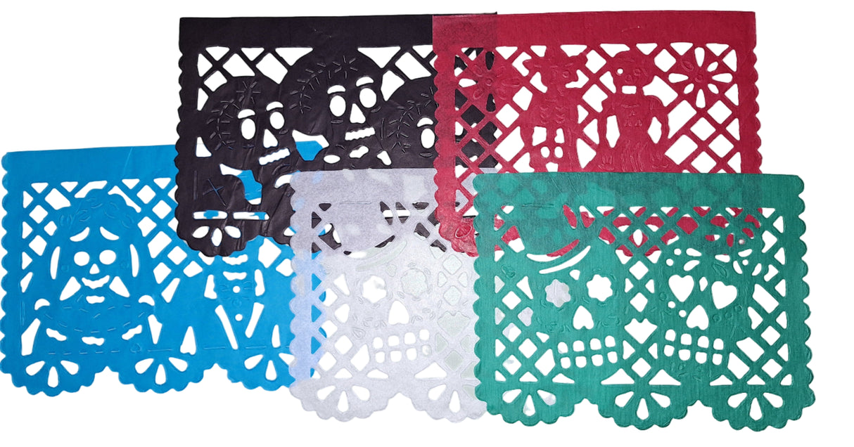 Papel Picado de colores Mediano (5 piezas )