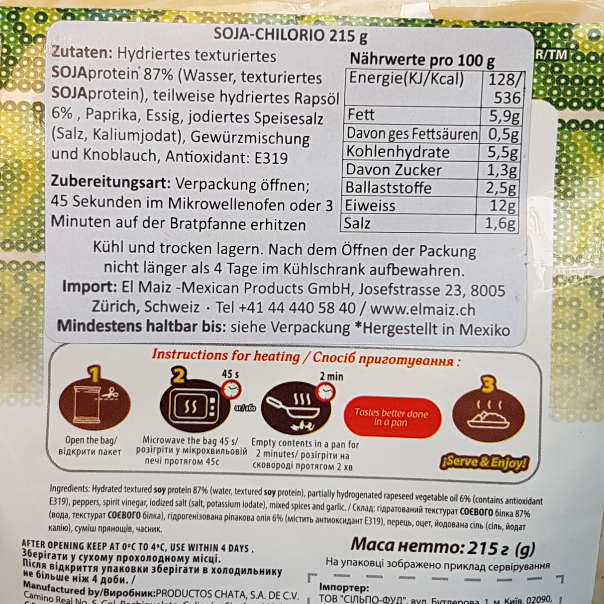 Chilorio de Soja VEGAN 215g LA CHATA