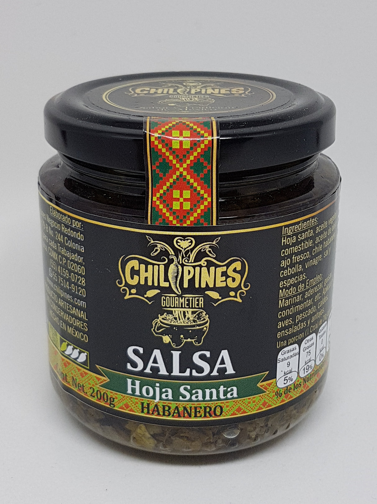 *Salsa con Hoja Santa & Habanero 200g Chilipines