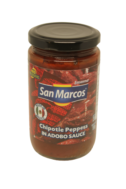 Chiles Chipotles en Adobo Frasco de 230g SAN MARCOS