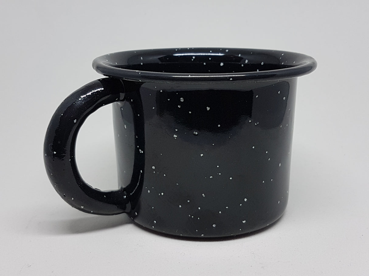 Taza de peltre azul grande / Eimailtasse gross