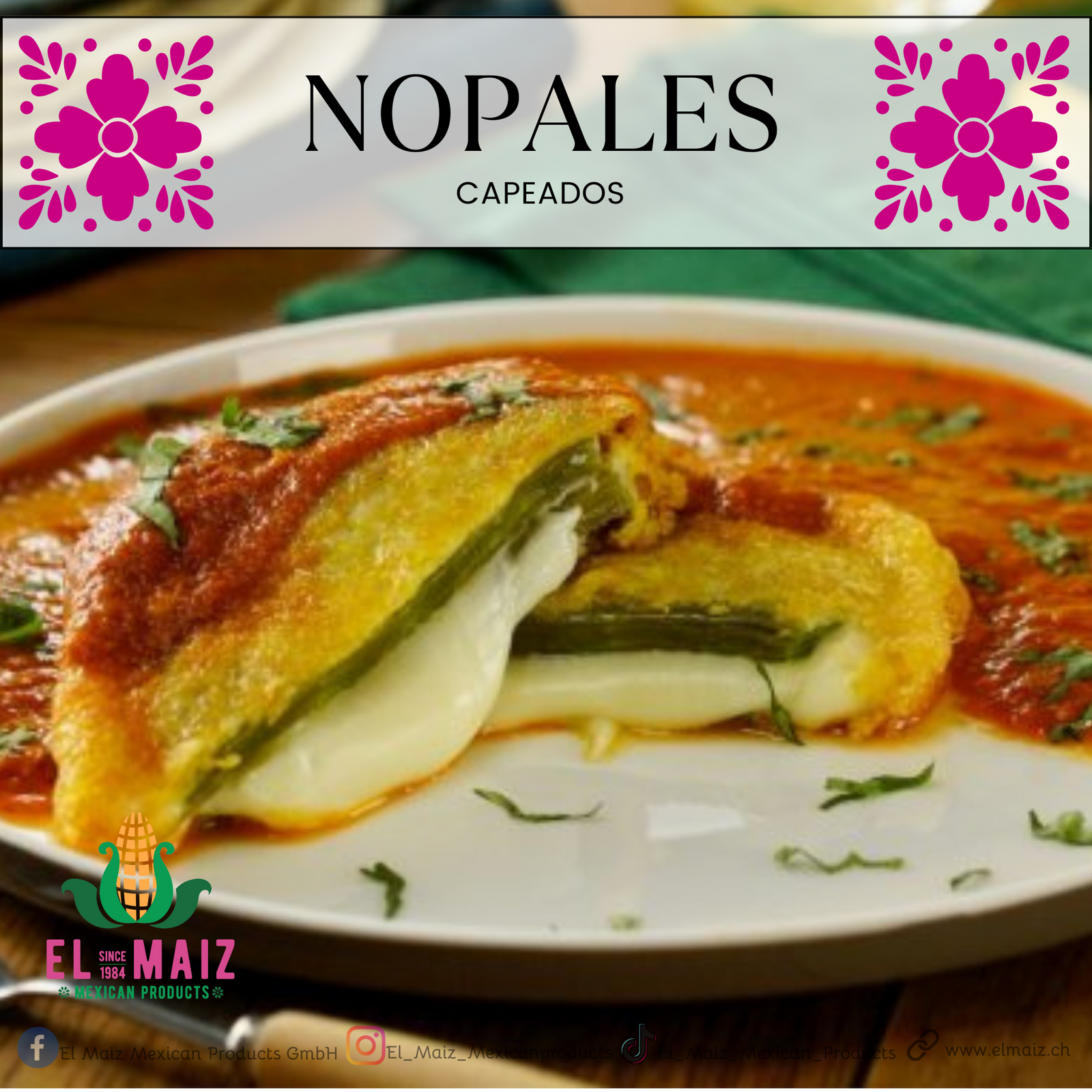 Nopales Capeados y Rellenos de Queso Oaxaca