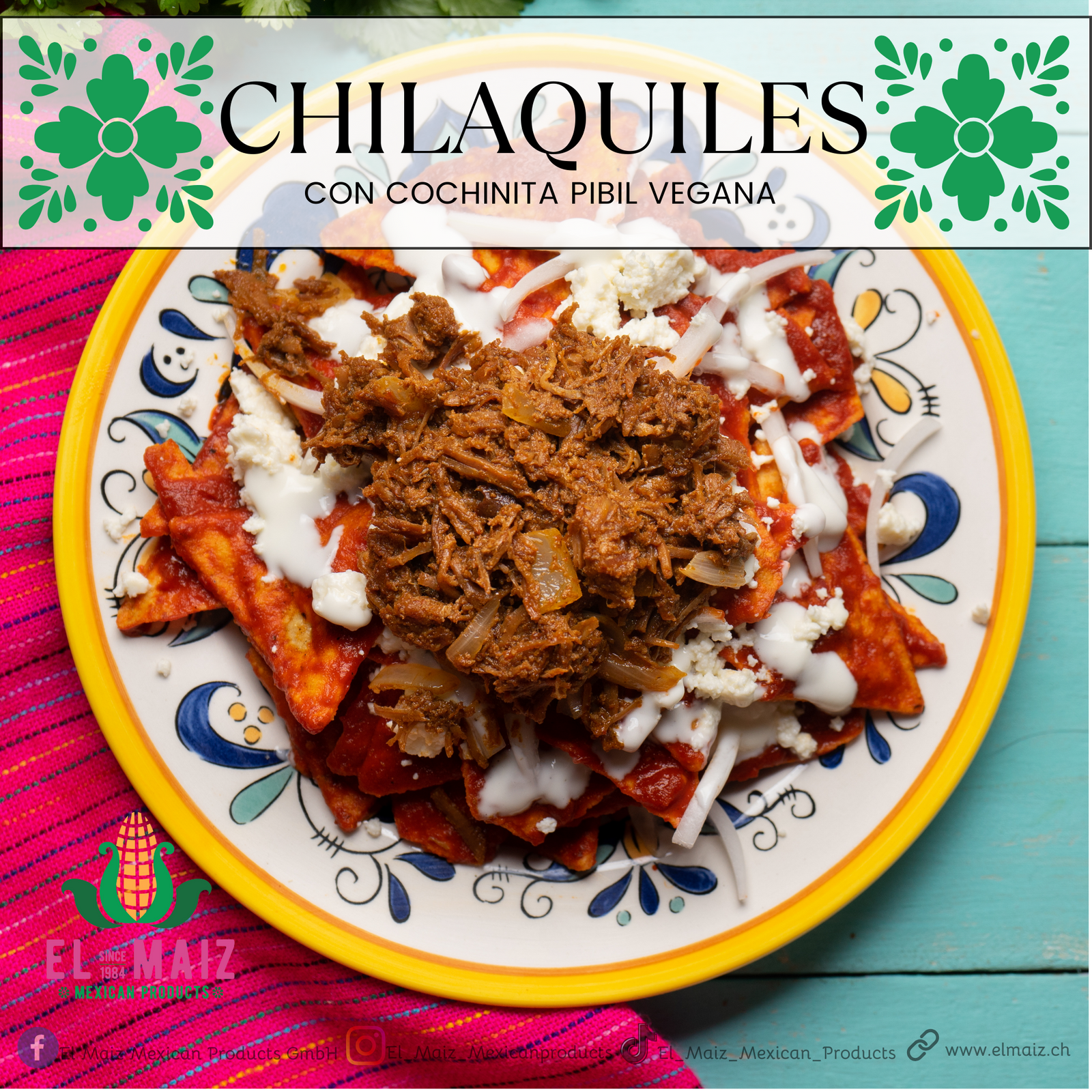 Chilaquiles Divorciados con Cochinita Pibil Vegana