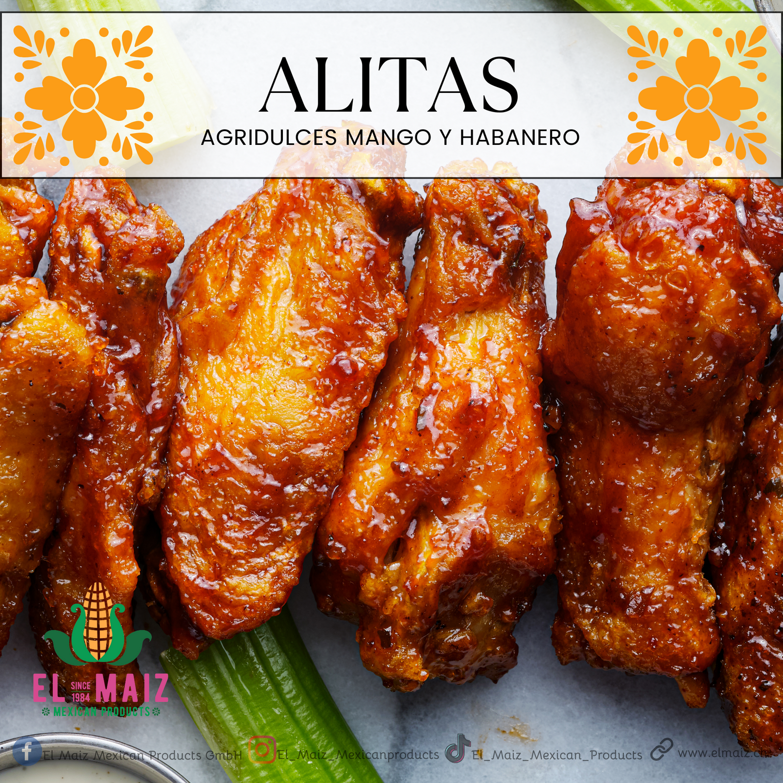 Alitas Agridulces con Salsa de Mango y Habanero