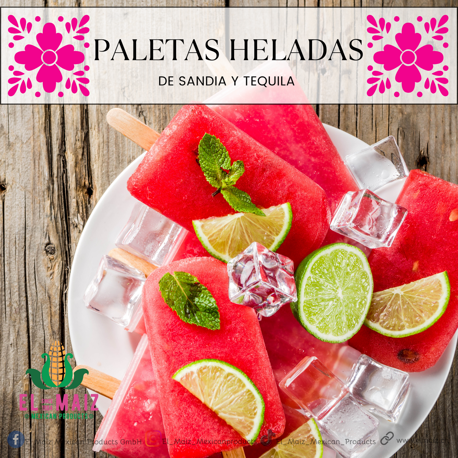 Paletas Heladas de Sandía y Tequila