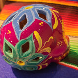 Craneo calado de Barro Mediano - CALAVERA DE DIA DE MUERTOS
