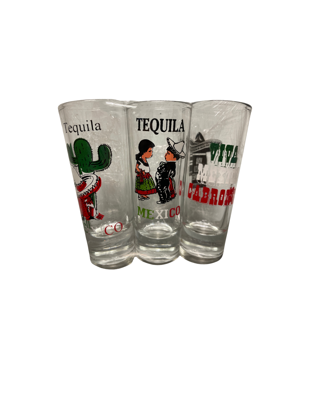 Set de 3 Tequileros con impresion de Serigrafica